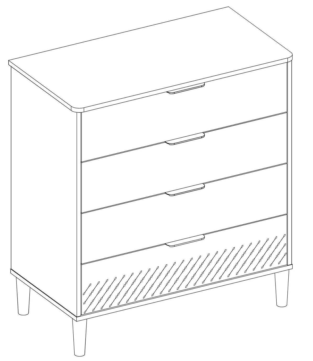 Комод с 4 ящиками черный Black CILEK BLACK 00-3832235 Черный Santreyd - Вид №3