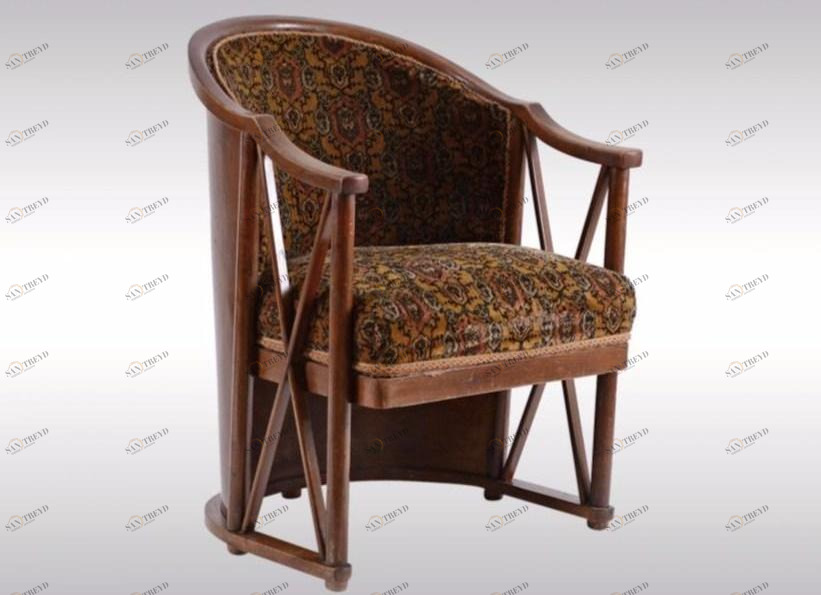 Woka Lamps Vienna Мягкое деревянное кресло с подлокотниками sun-id-1382308