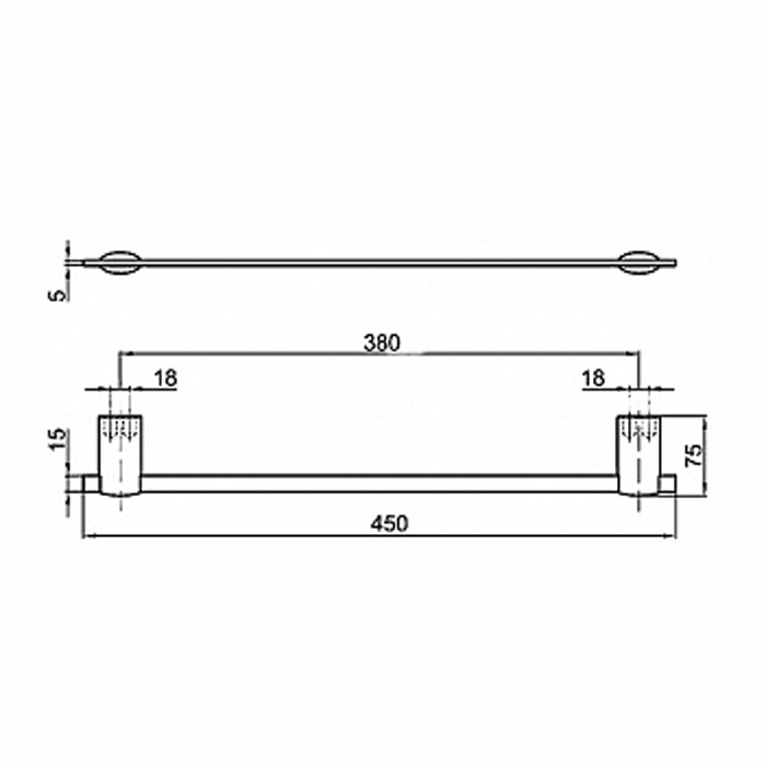 AI500501015 Держатель для полотенец 45 Webert Aria - Вид №1