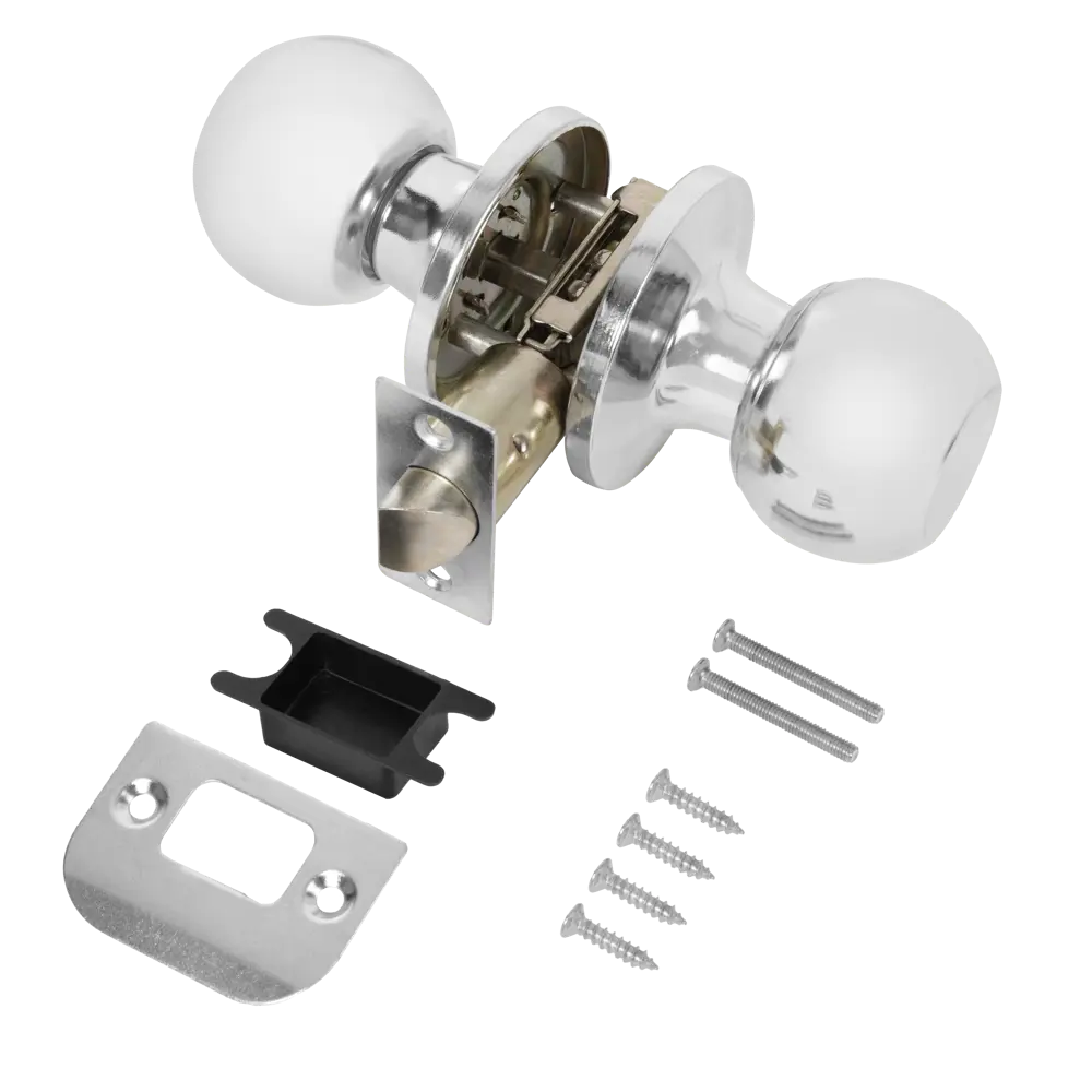 Дверная ручка-шар Фабрика замков 6073 с защелкой, хром 89347017 STLM-1452781 - Вид №2