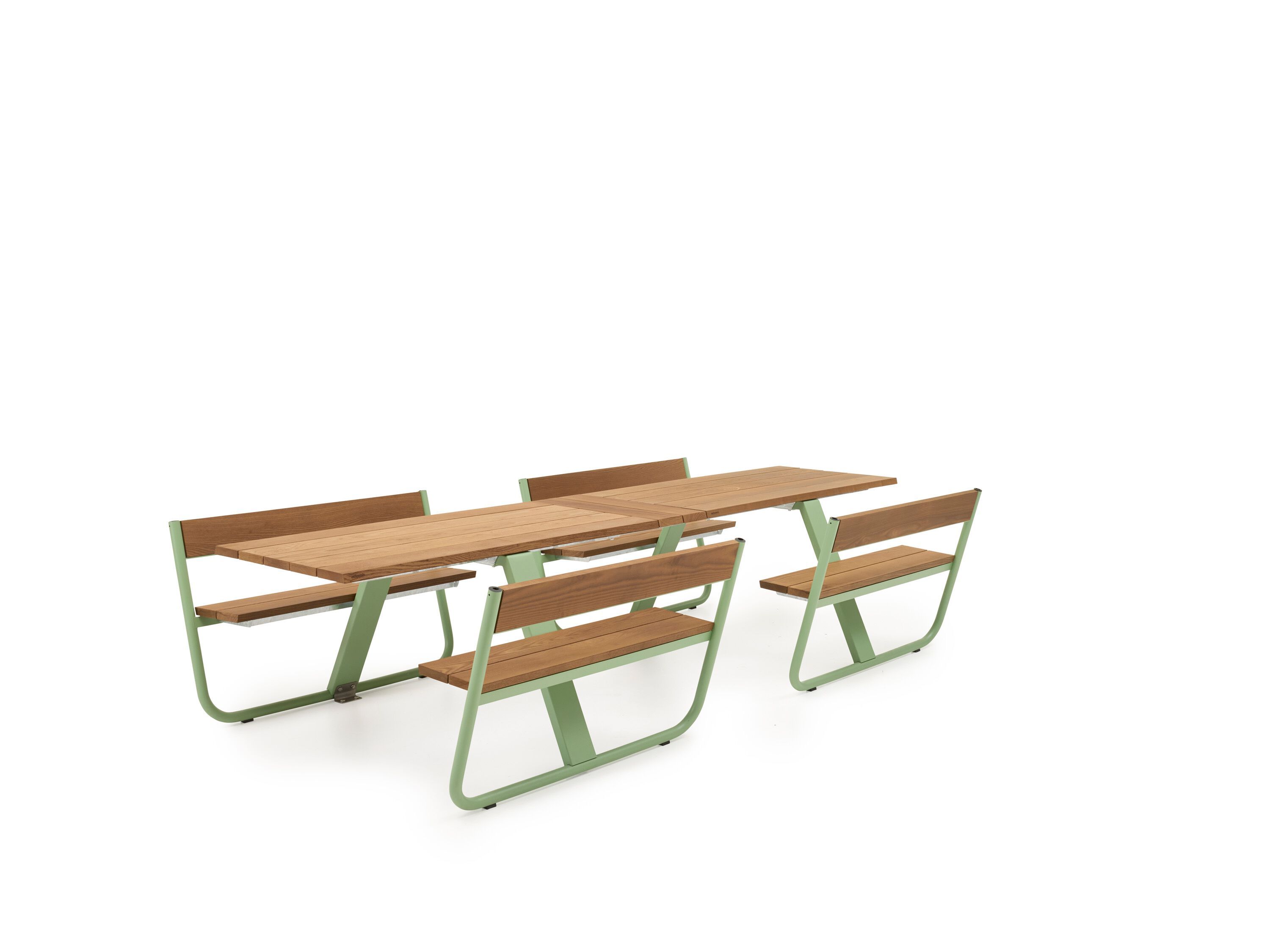 Прямоугольный стол для пикника из стали и дерева со встроенными скамейками Extremis MANILLE ARCH-00005114 - Вид №2