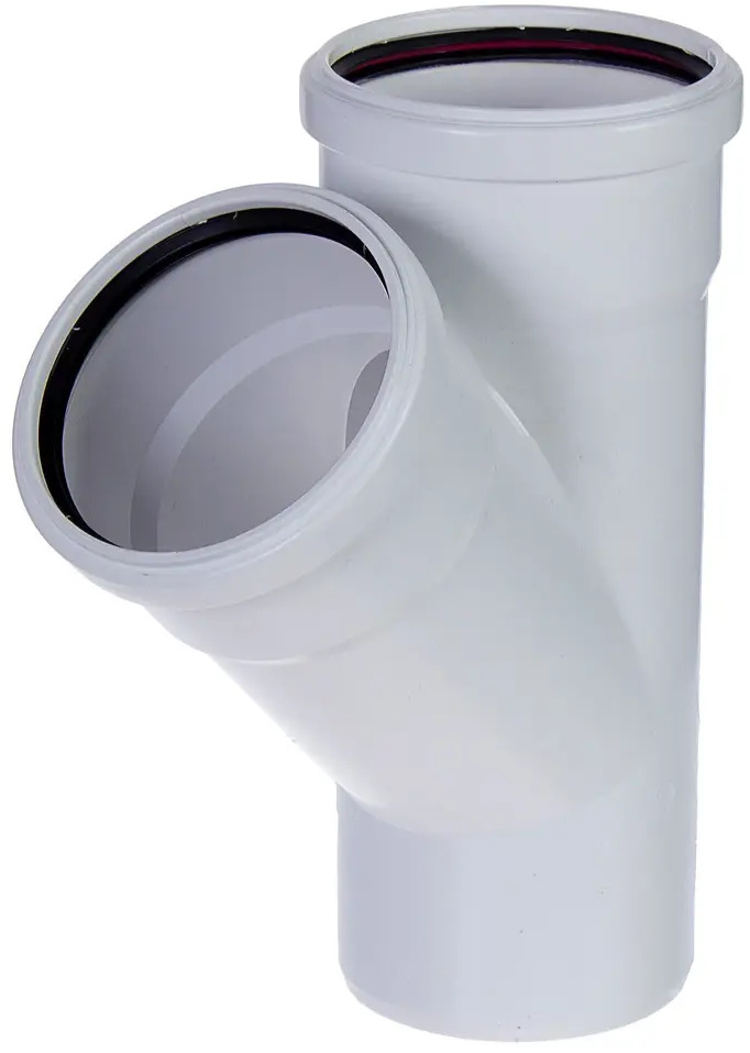 Тройник канализационный EQUATION 110×110 мм с углом 45° 81952644