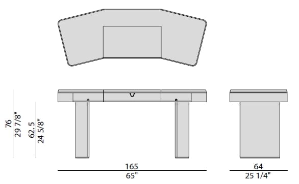 Письменный стол из орехового дерева с ящиками Porada двадцать четыре ARCH-00136953 - Вид №17