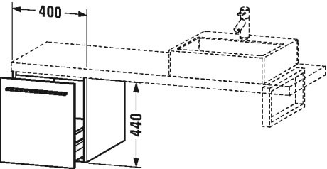 XL543101818 Шкафчик для консоли X-Large #XL5431 400 x 548 мм Белый матовый, декор Duravit - Вид №1