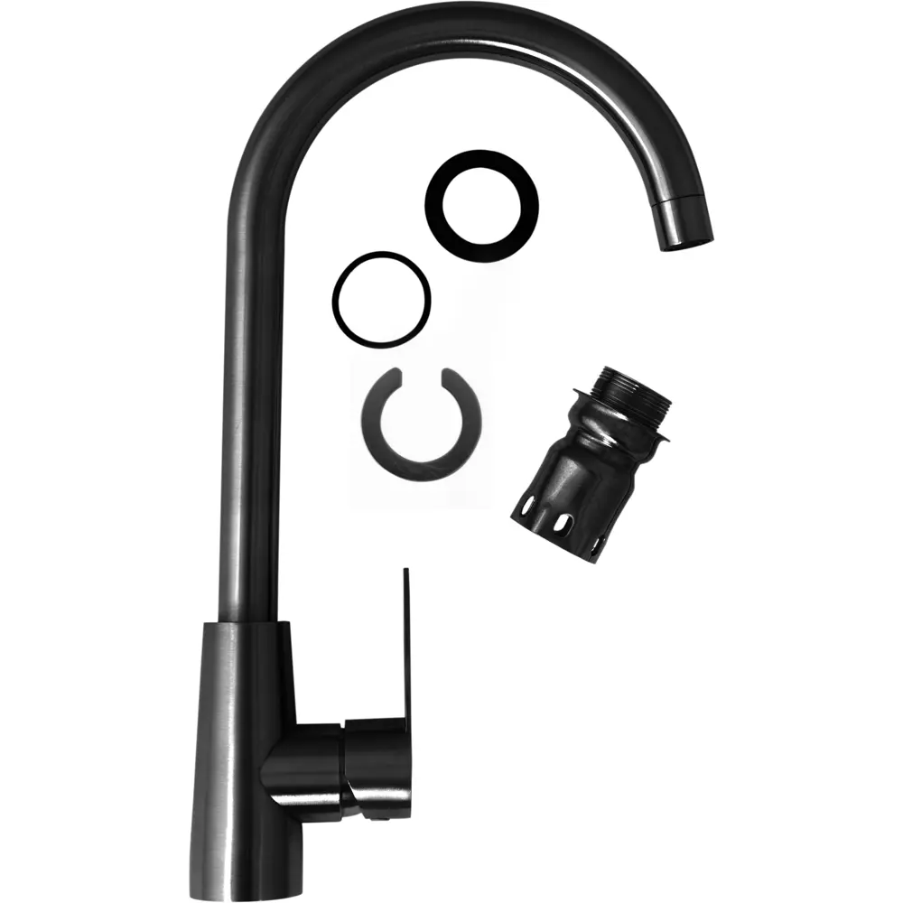 Смеситель для кухни Konsensa 1NI-KS8001 общая высота 36.5 см цвет черный STLM-2020535 - Вид №2