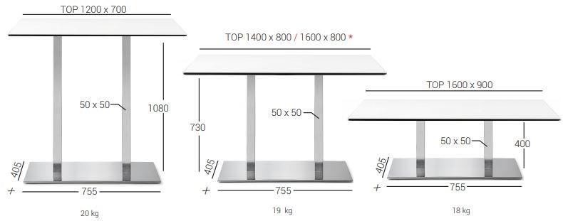 PF Stile Основание стола из нержавеющей стали Slim q 505q - Вид №2