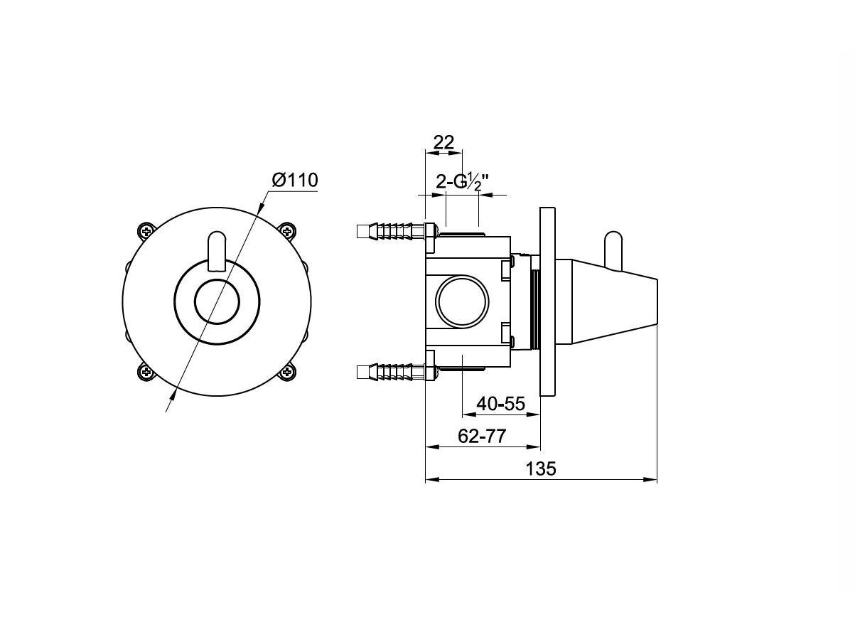 Смеситель для душа из нержавеющей стали с ручным душем JEE-O конус ARCH-00050559 - Вид №4