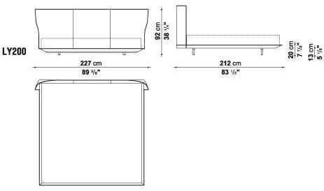 B&B Italia Двуспальная кровать из кожи с мягким изголовьем Alys sun-id-1484912 - Вид №9