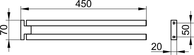 19118010000 Полотенцедержатель KEUCO Edition 90 Square - Вид №2