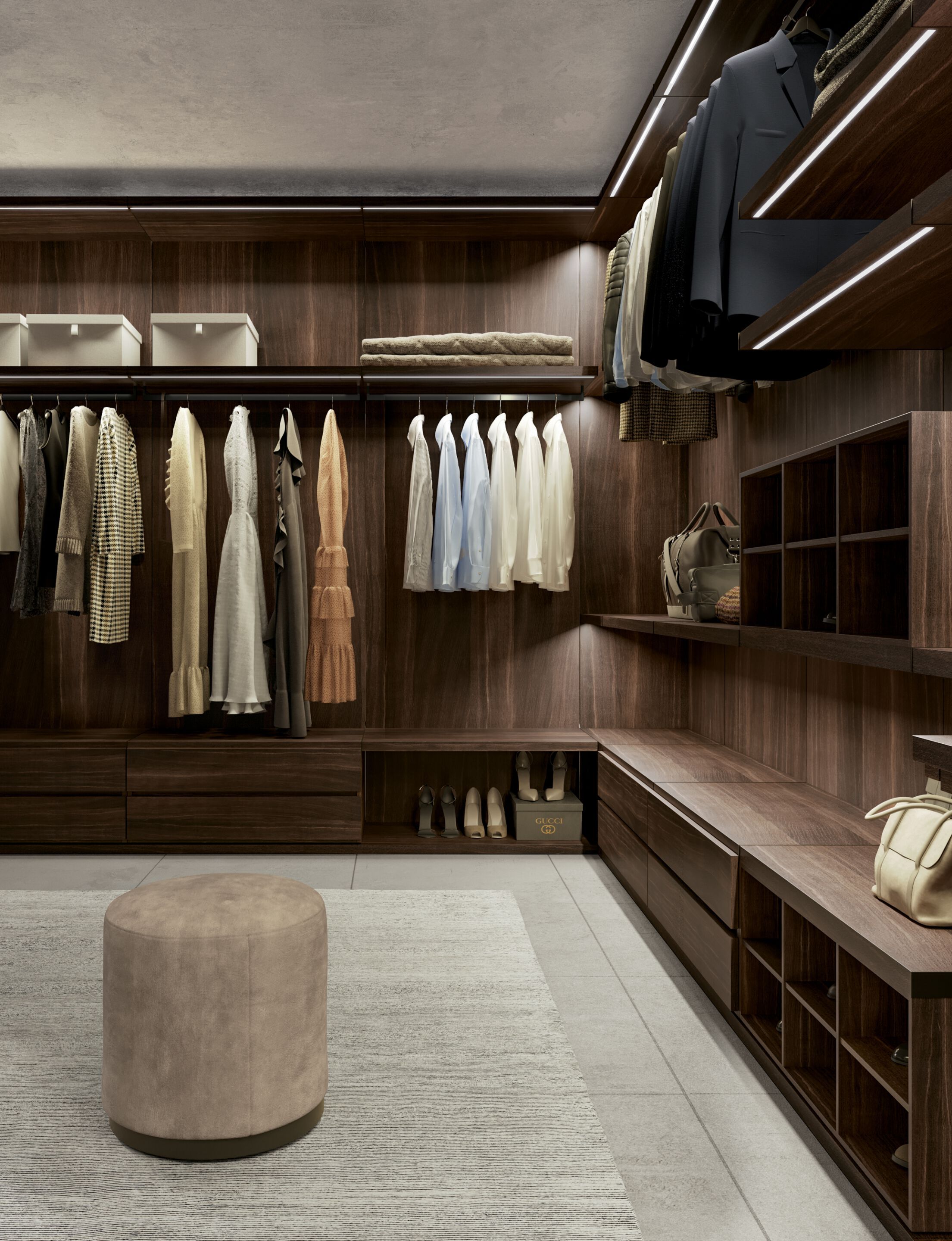 Модульная гардеробная со стойкой и спинками Dall'Agnese Wardrobe Collection ARCH-00150874 - Вид №3