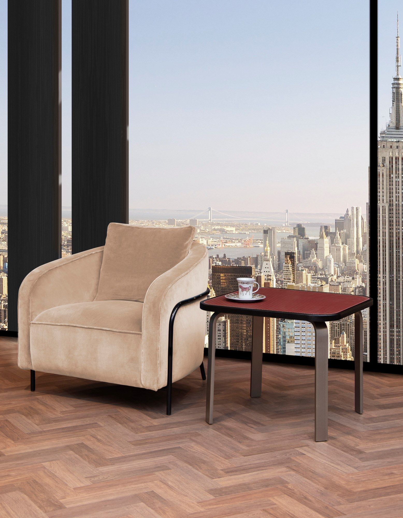 Квадратный кожаный журнальный столик Formitalia ARCH-00056789 - Вид №7