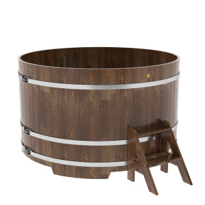 1558 Купель круглая из сращенных ламелей лиственницы d=1,80х1,1 морёная Alyarus