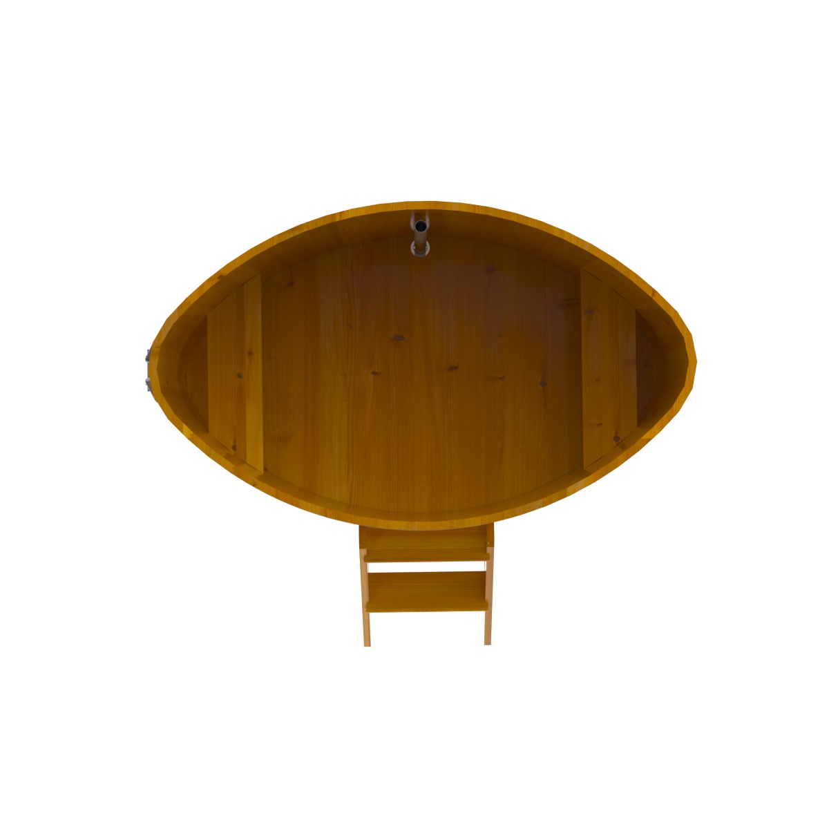 2280 Купель овальная из лиственницы Рустик 1,02х1,68х1,1 натуральная Alyarus  - Вид №5