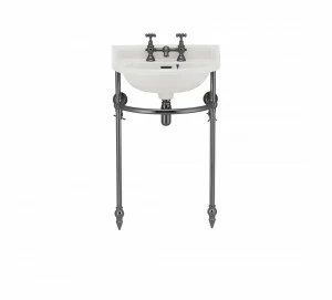 Gentry Home Таз большой белый Victorian Темный никель GH100501