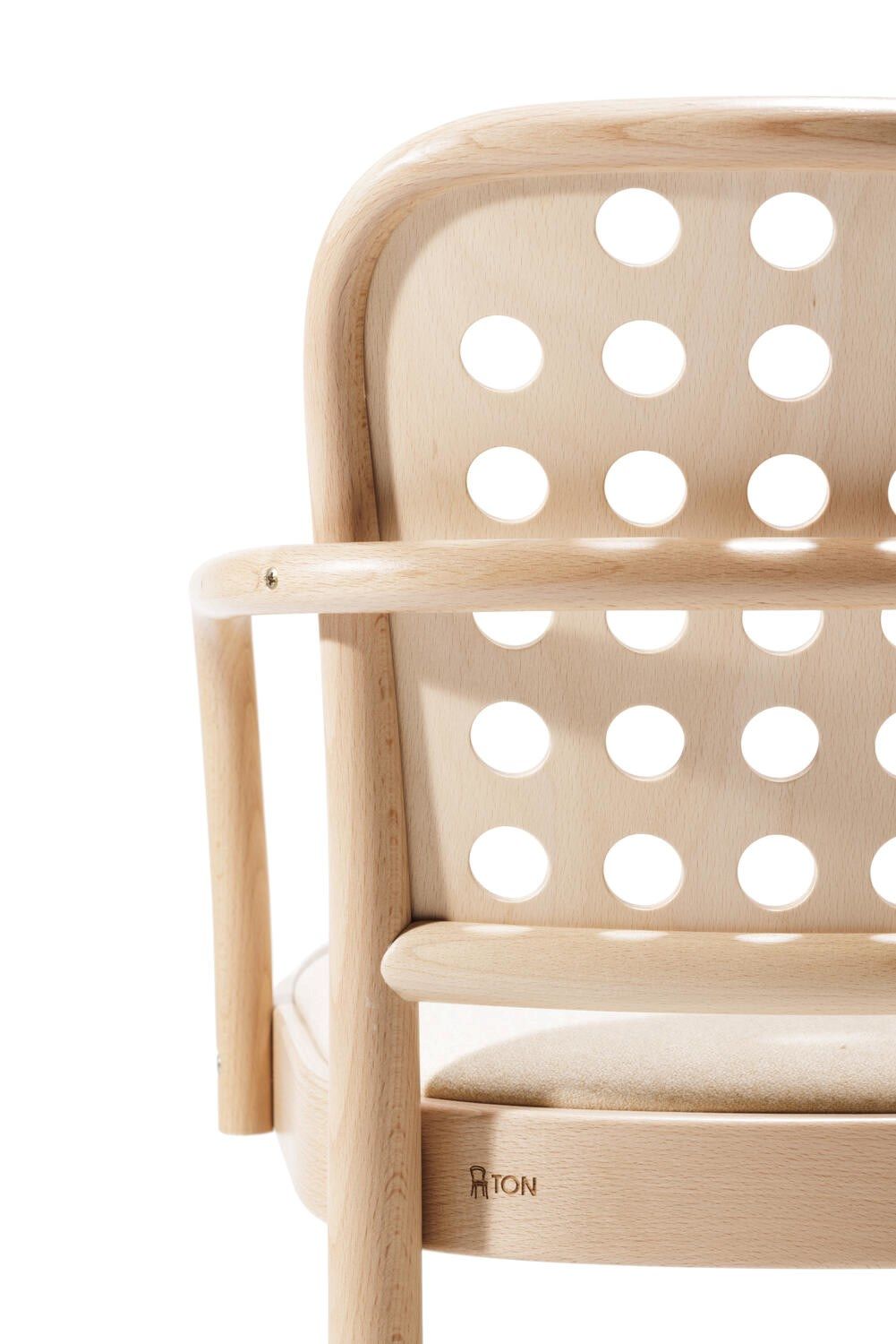 Деревянный стул с подлокотниками с мягким сиденьем TON 822 ARCH-00012493 - Вид №6