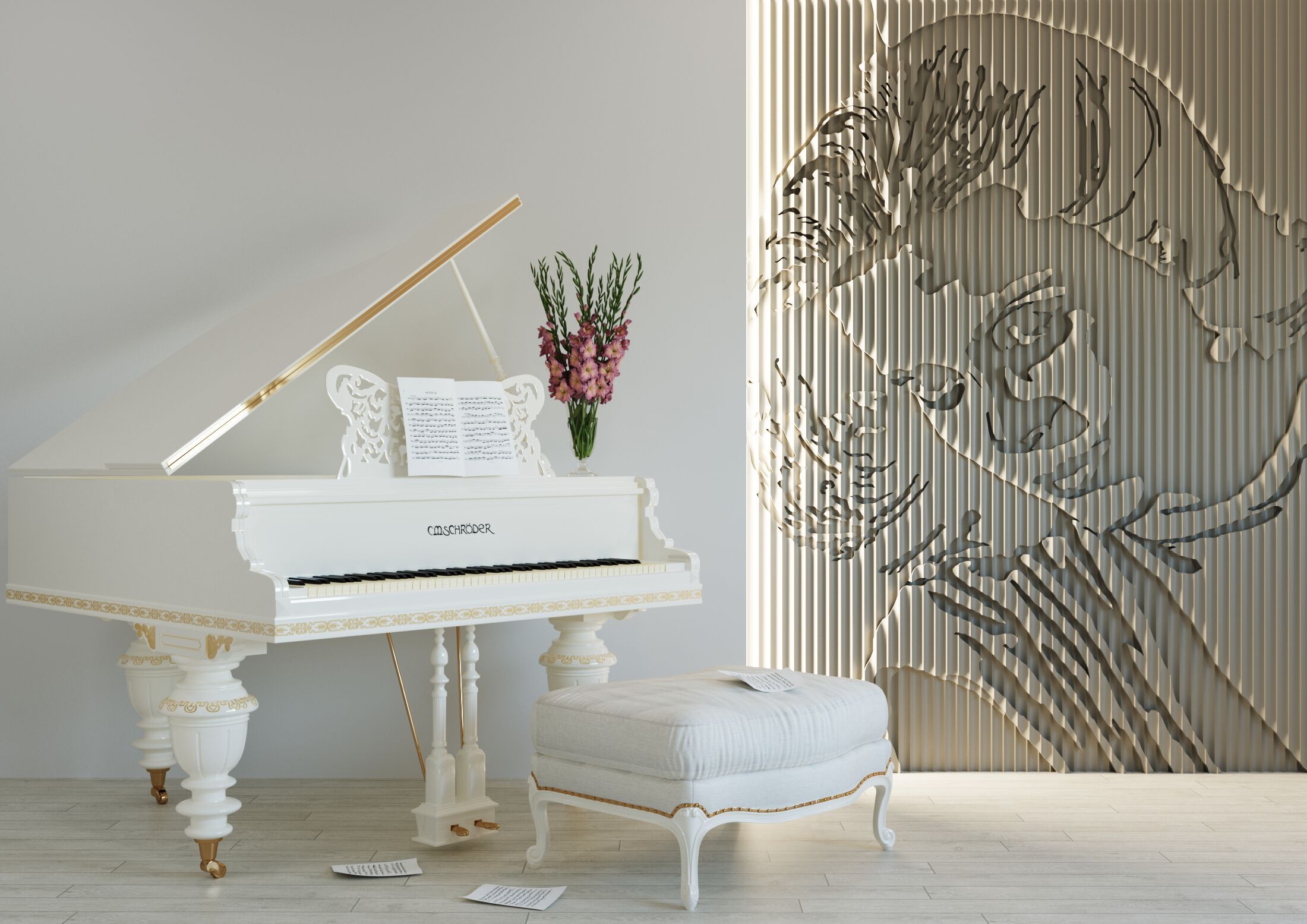 Трехмерная декоративная гипсовая панель WallDeco PORTRAIT ARCH-00132950 - Вид №1