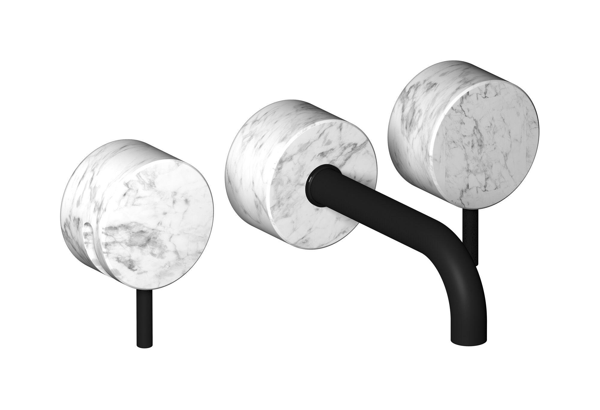 Мраморный настенный смеситель для раковины с 3 отверстиями IB мрамор + мрамор Elle ARCH-00021164 - Вид №4