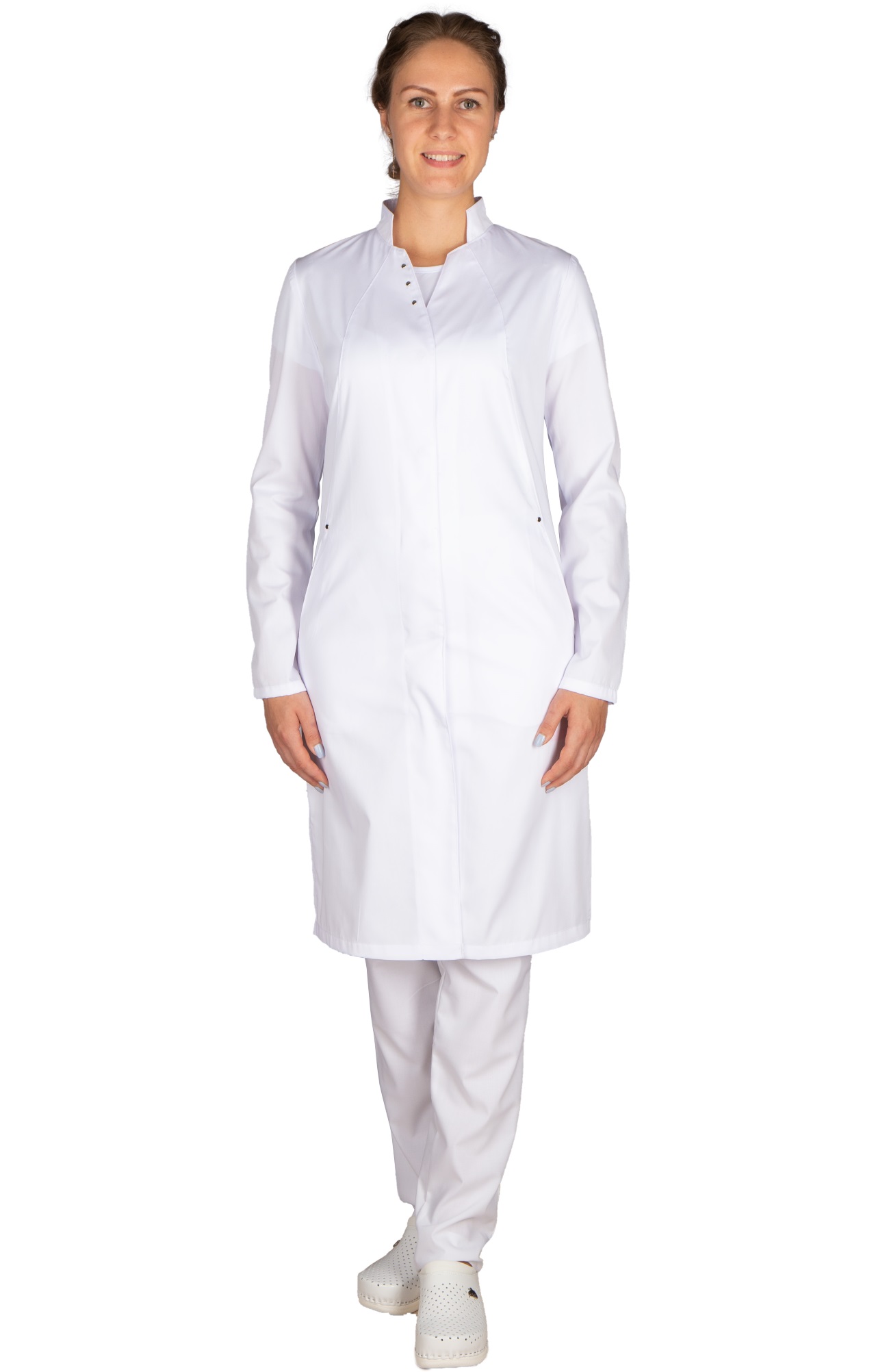 4957333 Халат "Элегант" белый  Медицинская одежда  размер 46 Спецодежда  - Вид №7