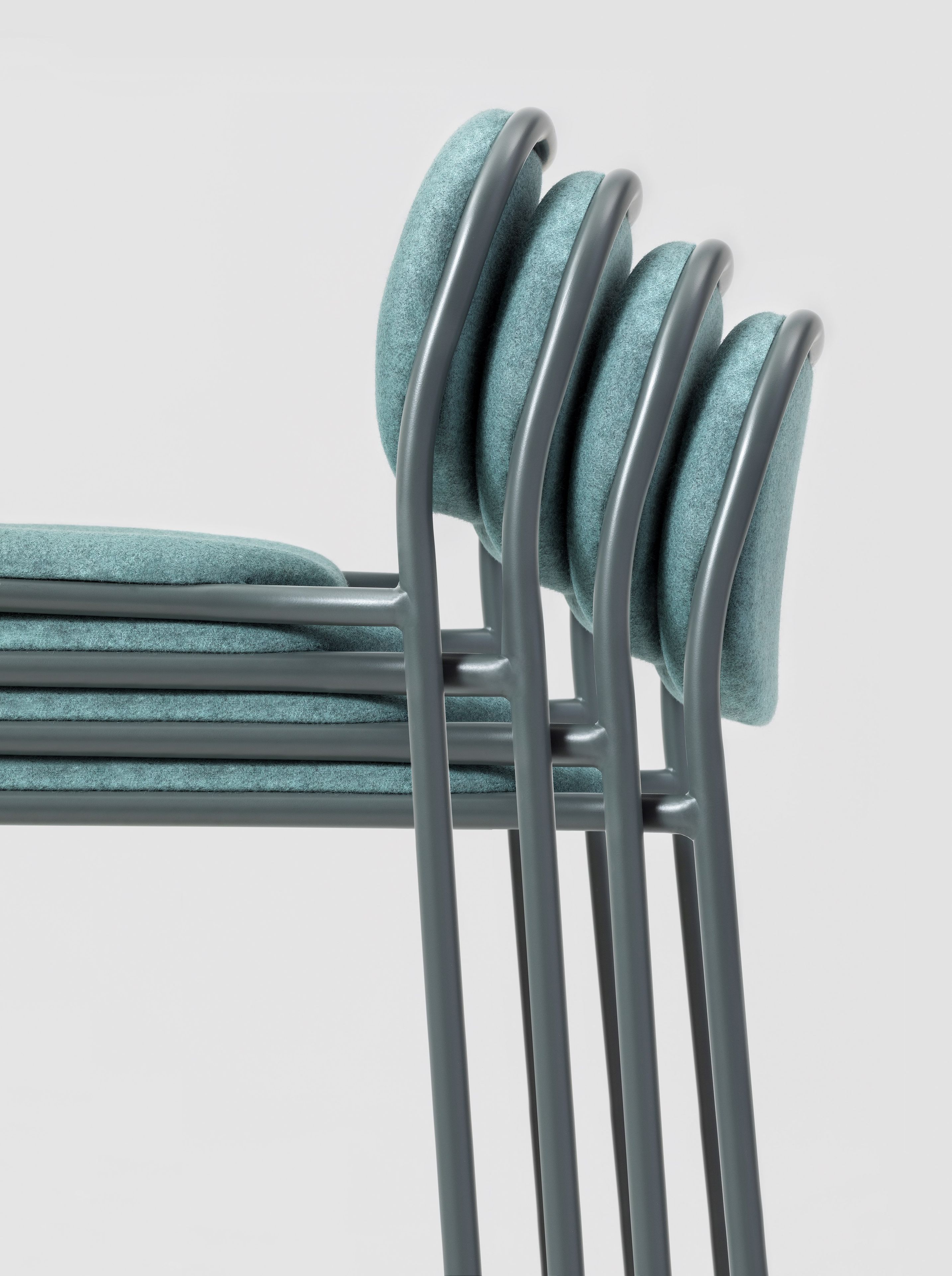 Высокий тканевый стул с подставкой для ног TrabA' Metis ARCH-00019047 - Вид №1