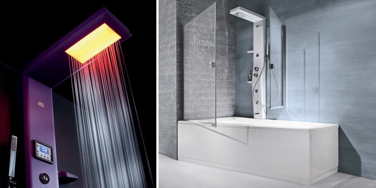 Душевая колонна Etoile White-Grey 125 см с хромотерапией 4ETA6N0WG Gruppo Geromin - Вид №1