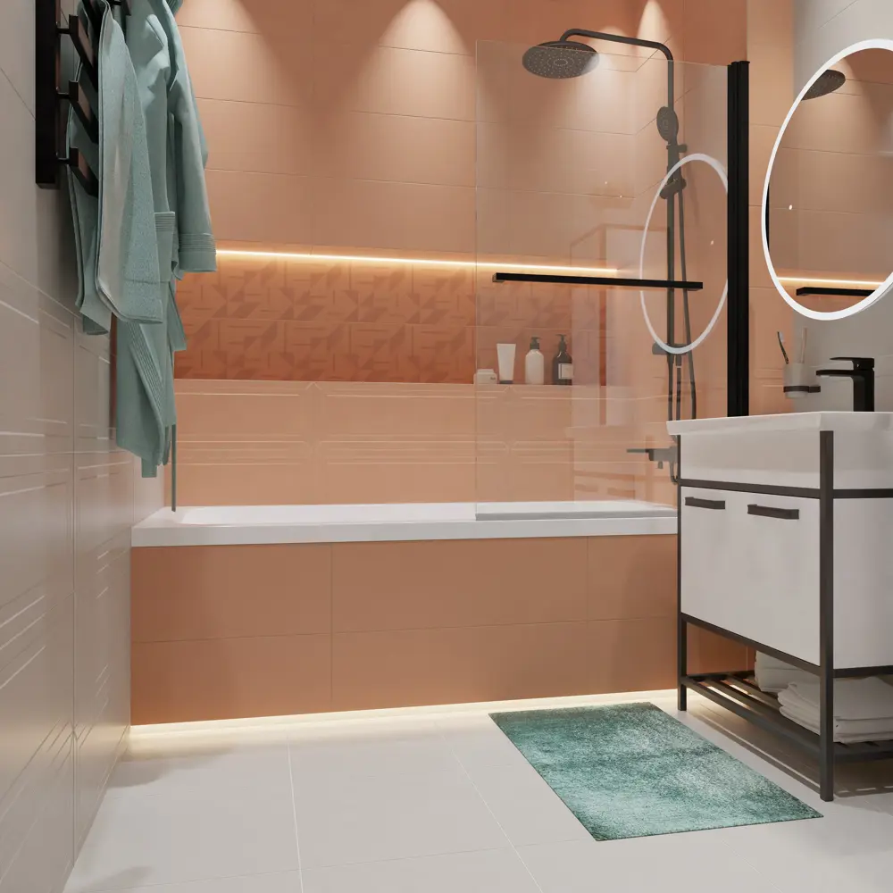 Плитка настенная Керамин Сонет 1Д 25x75 см 1.69 м² матовая цвет розовый STLM-2182343 - Вид №5