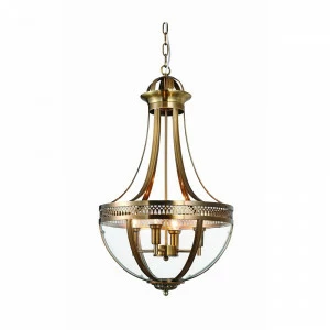 Подвесной светильник Capitol ant.brass от Delight Collection KM0287P-6 antique brass DELIGHT COLLECTION ДИЗАЙНЕРСКИЕ 243668 Прозрачный;латунь