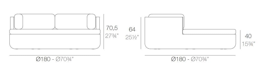 Круглая Садовая кровать Vondom Ulm ARCH-00016653 - Вид №2