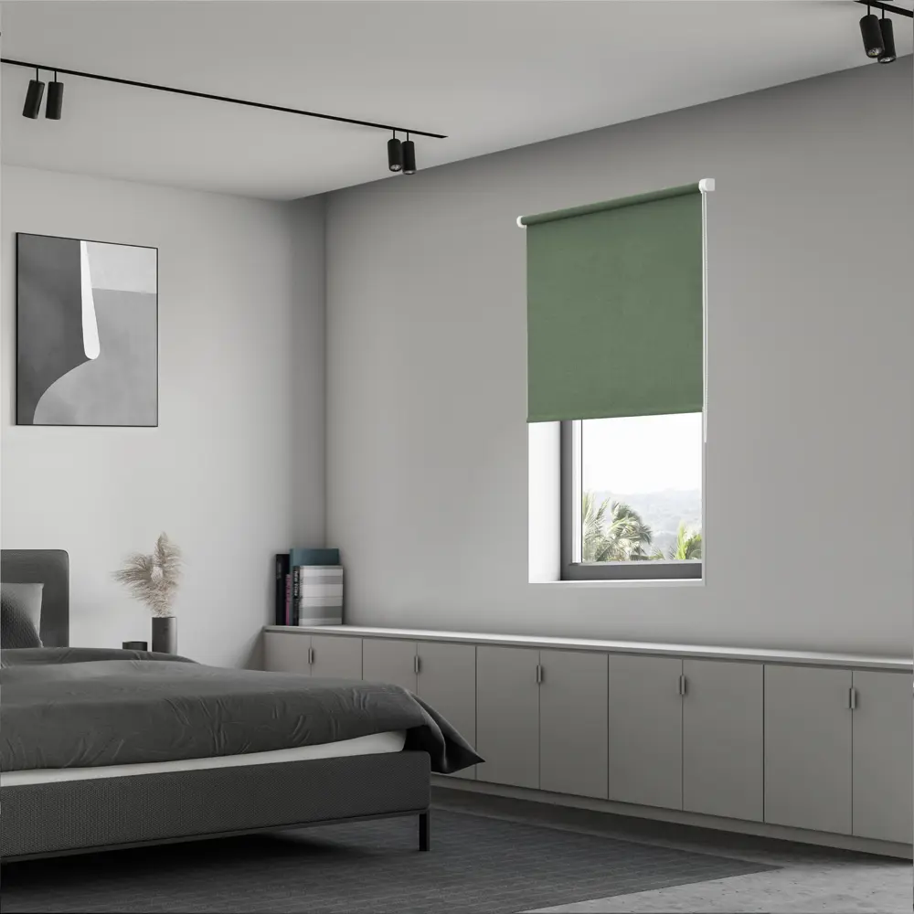 Штора рулонная блэкаут KREAFORTA Karelia 70x160 см зеленая STLM-2089334 - Вид №7