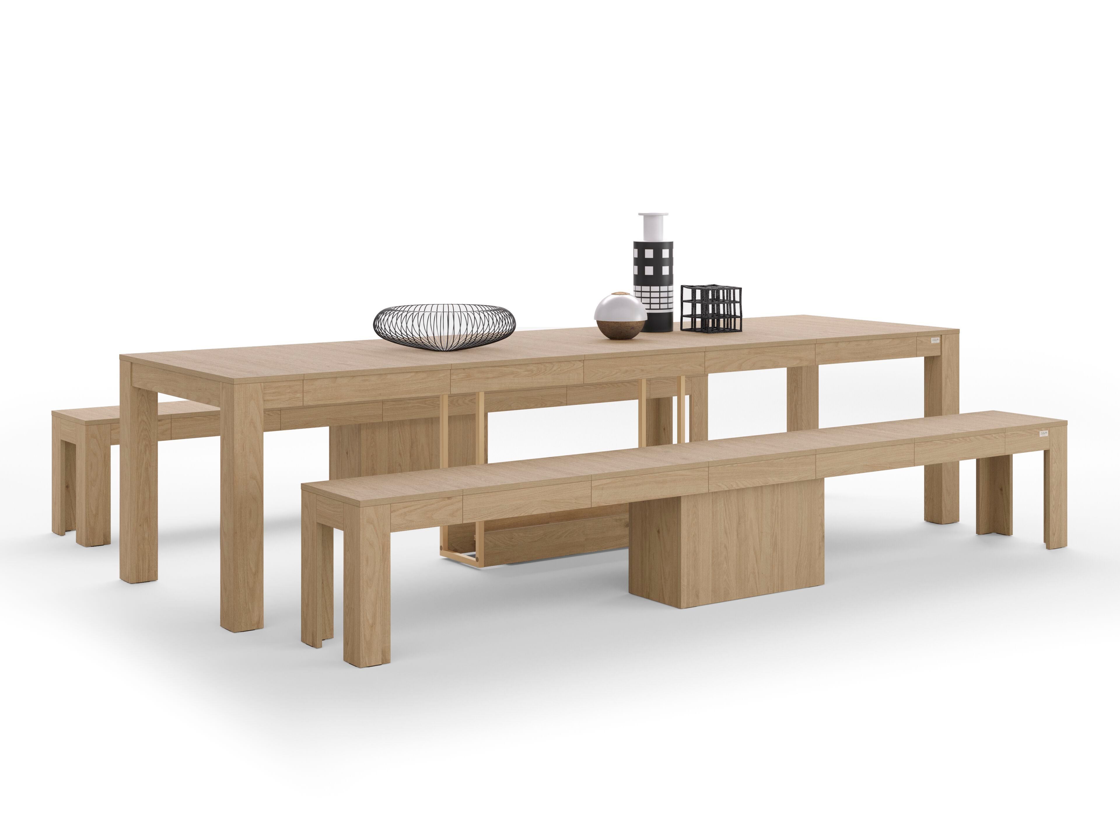 Дубовая консоль с 2 скамейками Mobili Fiver Rachele ARCH-00024010 - Вид №3