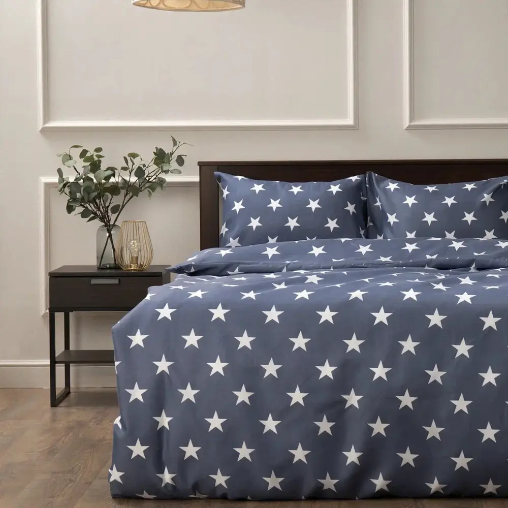 Комплект постельного белья Eclair Флэт полутораспальный полисатин синий STLM-2001299