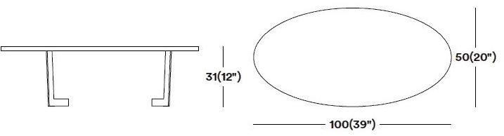 Tirolo Овальный журнальный столик из металла Hugo 088 co - Вид №1
