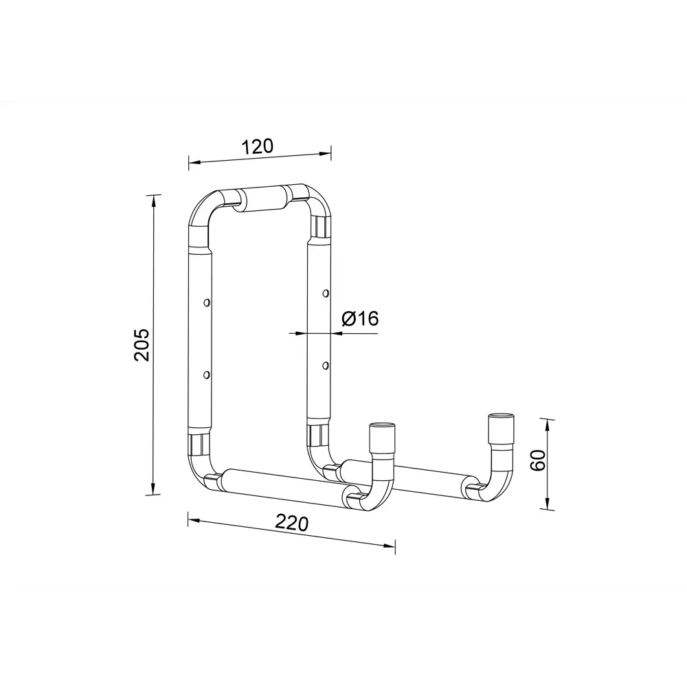 Крючок гаражный двойной 12x20.5x22 см KONSENSA сталь цвет черный/золотой нагрузка до 20 кг STLM-2084314 - Вид №3
