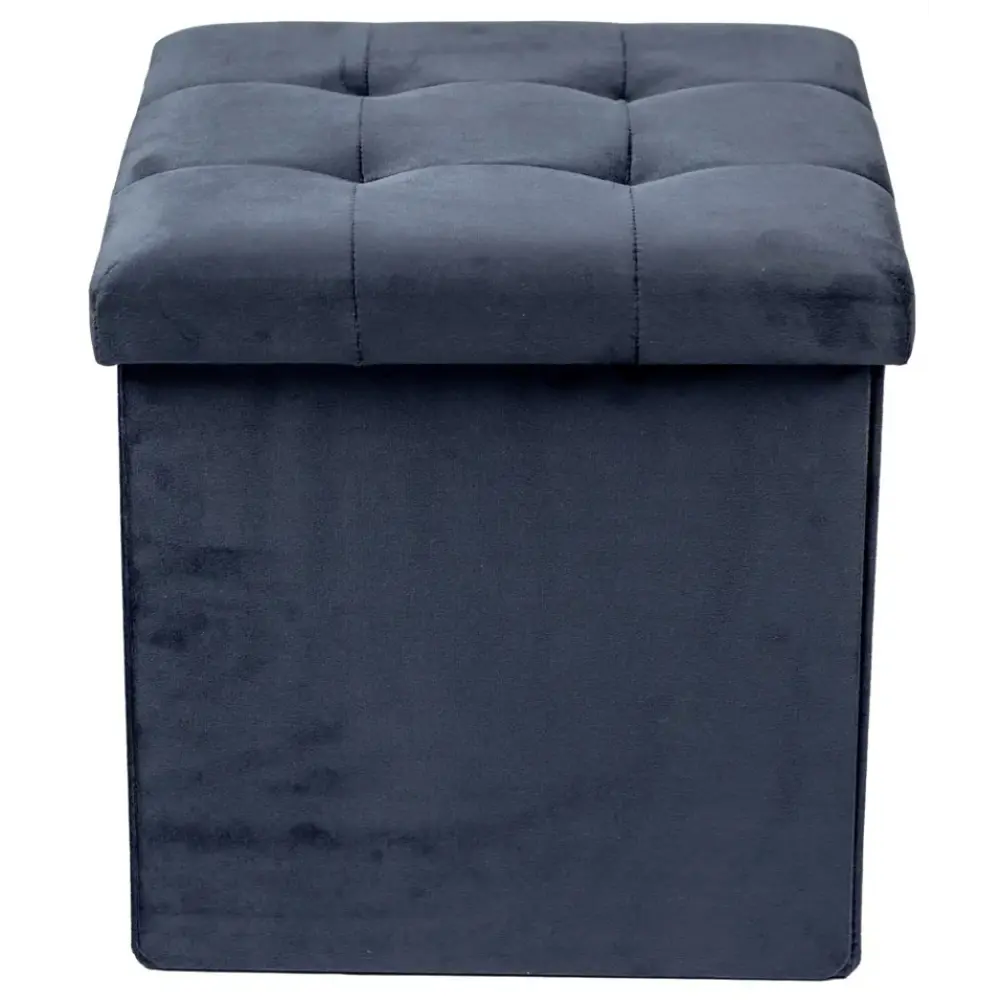 Пуф вельвет Rocksolid темно-синий 38x38 см STLM-2168927