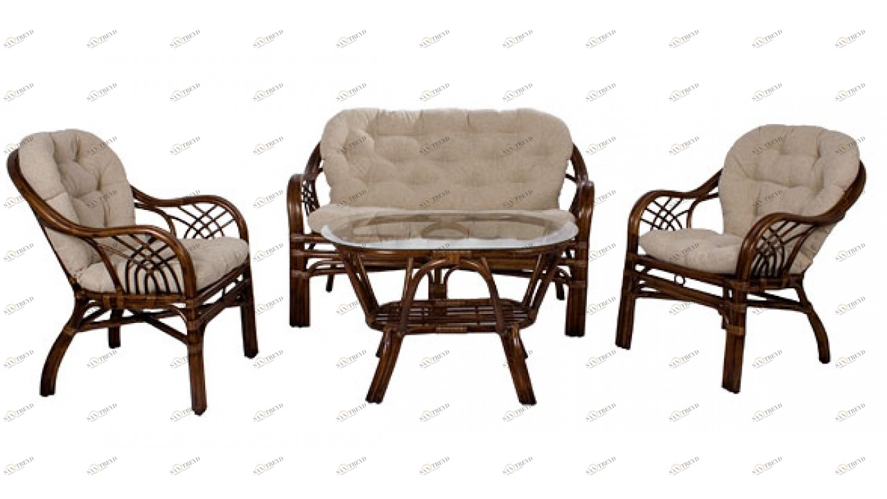 Мебель для дачи на 4 персоны серая Rome IMPEX CREATIVE 040189 Коричневый;серая 