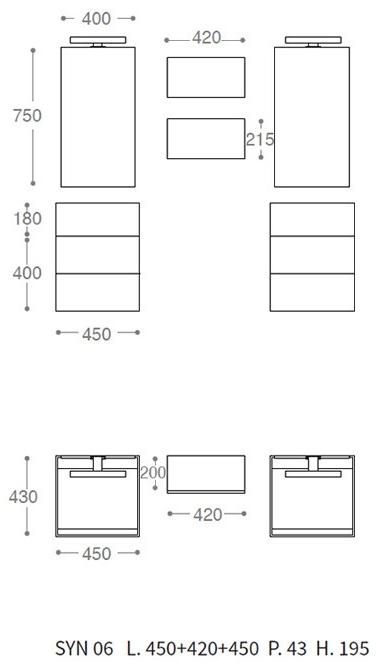 LASA IDEA Тумба под умывальник одинарная настенная, лакированная Syn sun-id-1508679 - Вид №3