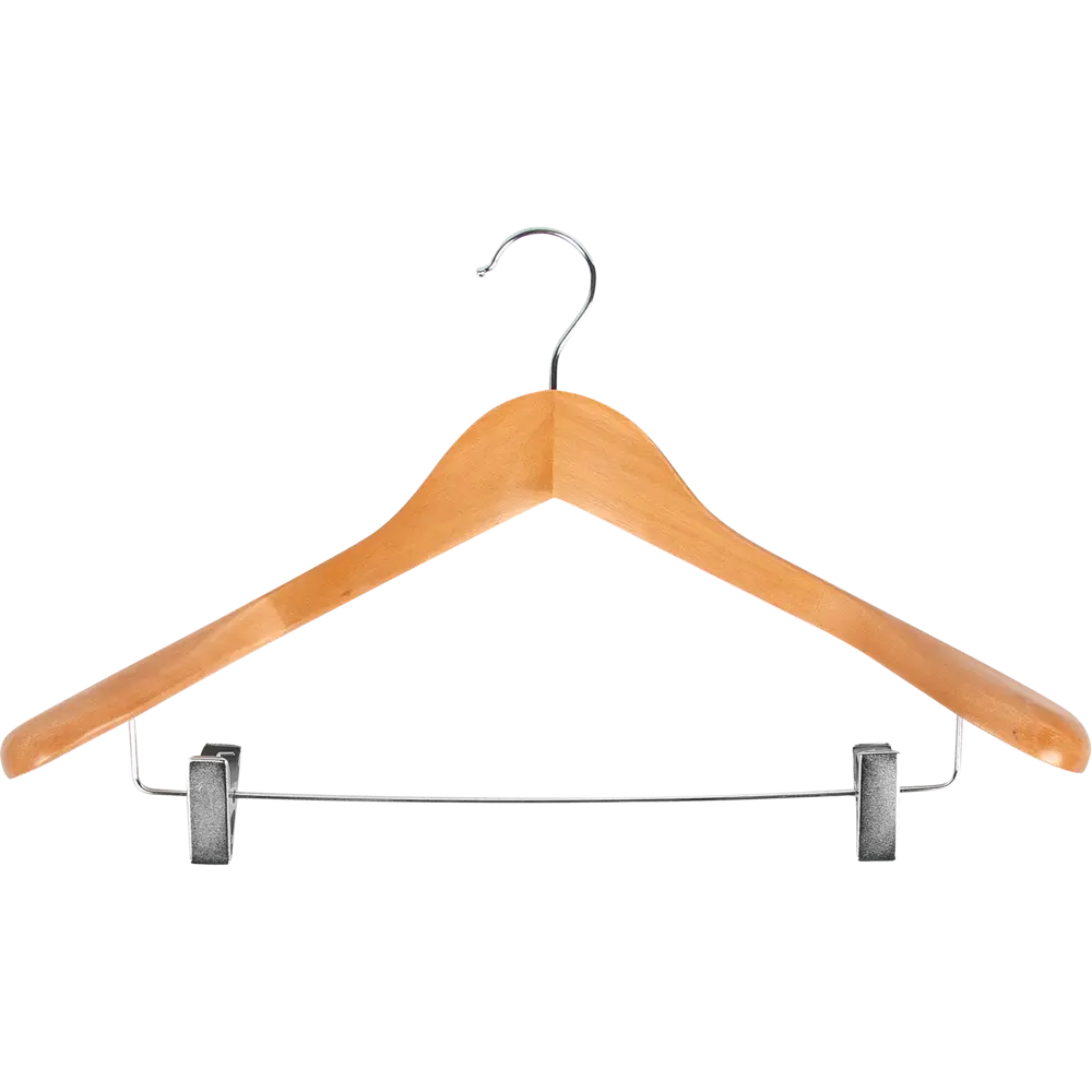 Плечики для одежды KONSENSA с зажимом 45 см дерево цвет натуральный Плечики с зажимом STLM-2181170
