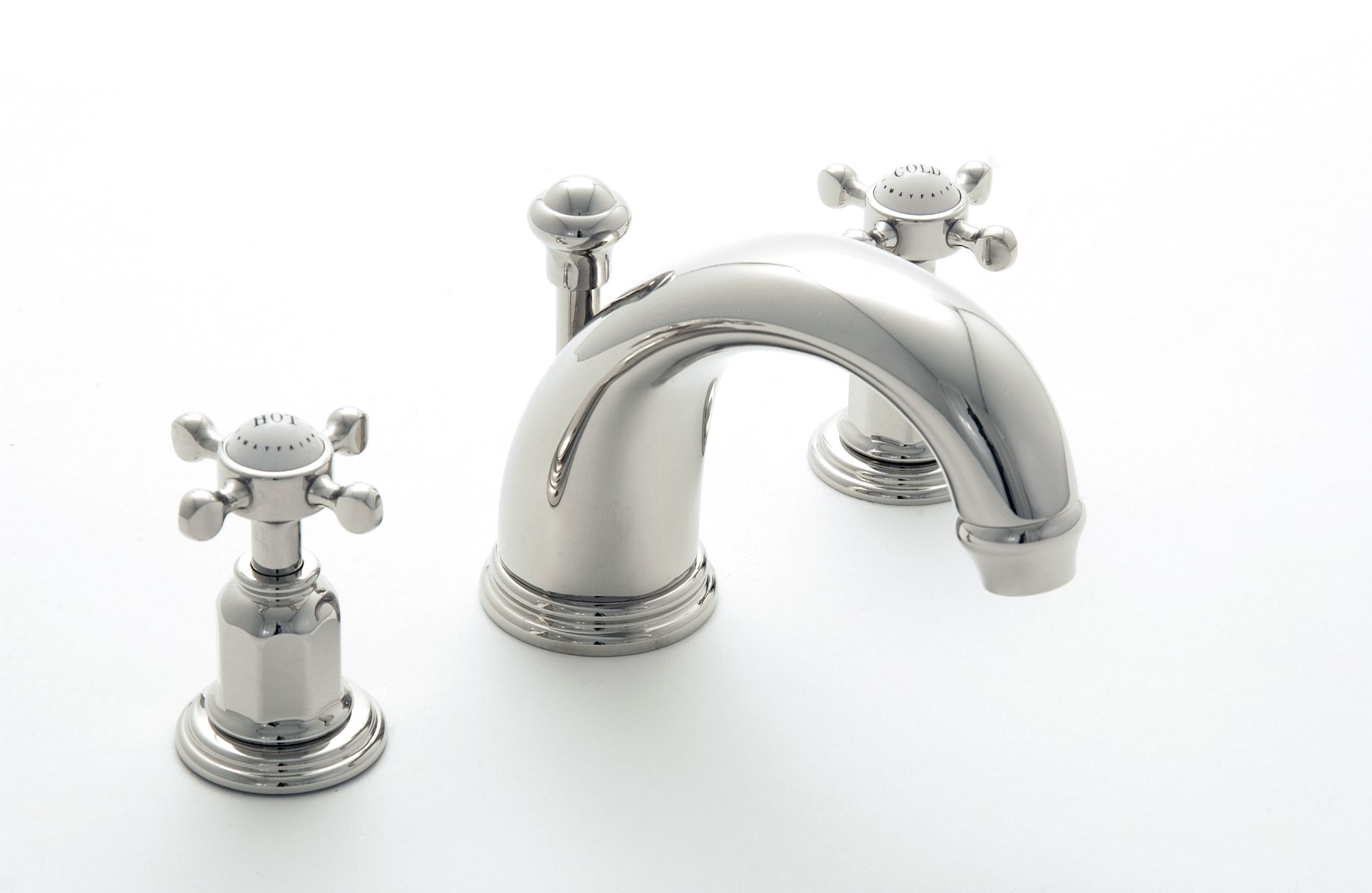 Traditional bathrooms Смеситель для умывальника CROSSHEAD на 3 отверстия Pr3701/ag  - Вид №1