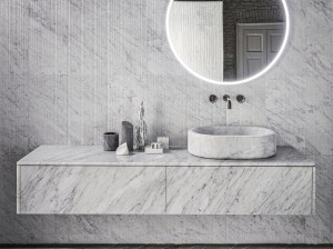 Мраморный секционный подвесной умывальник с ящиками