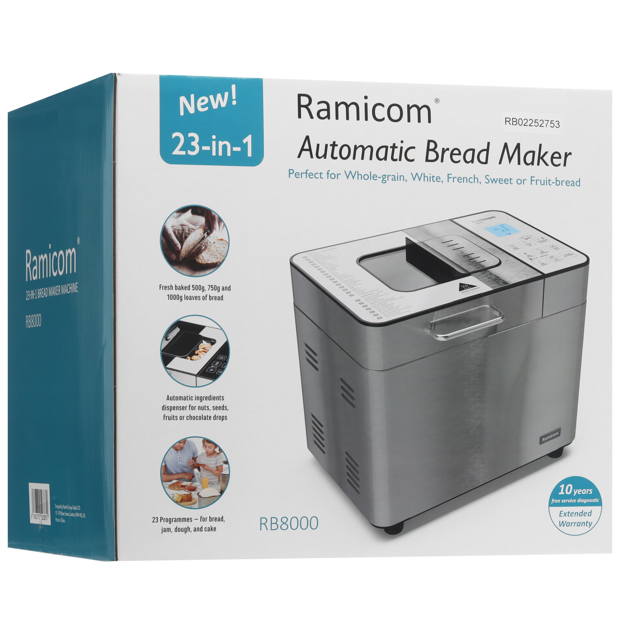 9074802 Хлебопечь Ramicom RB8000 серебристый STDN-0007287 - Вид №9