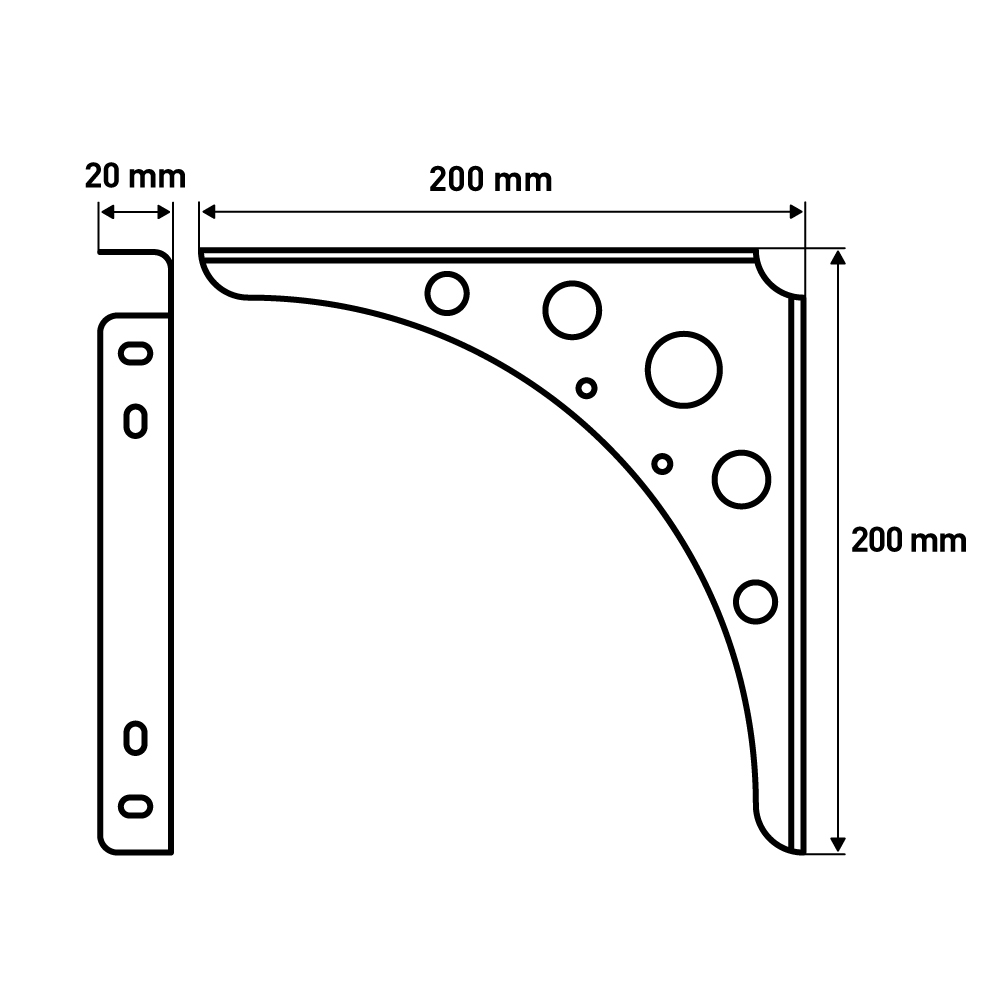 Кронштейны Mун , 200x200x20 мм, белый LJPS0129 Public Steel Россия  - Вид №6