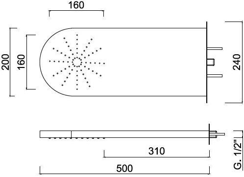 Rubinetteria Giulini Настенная лейка дождевого душа Surf Http://giulini.it/su - Вид №1