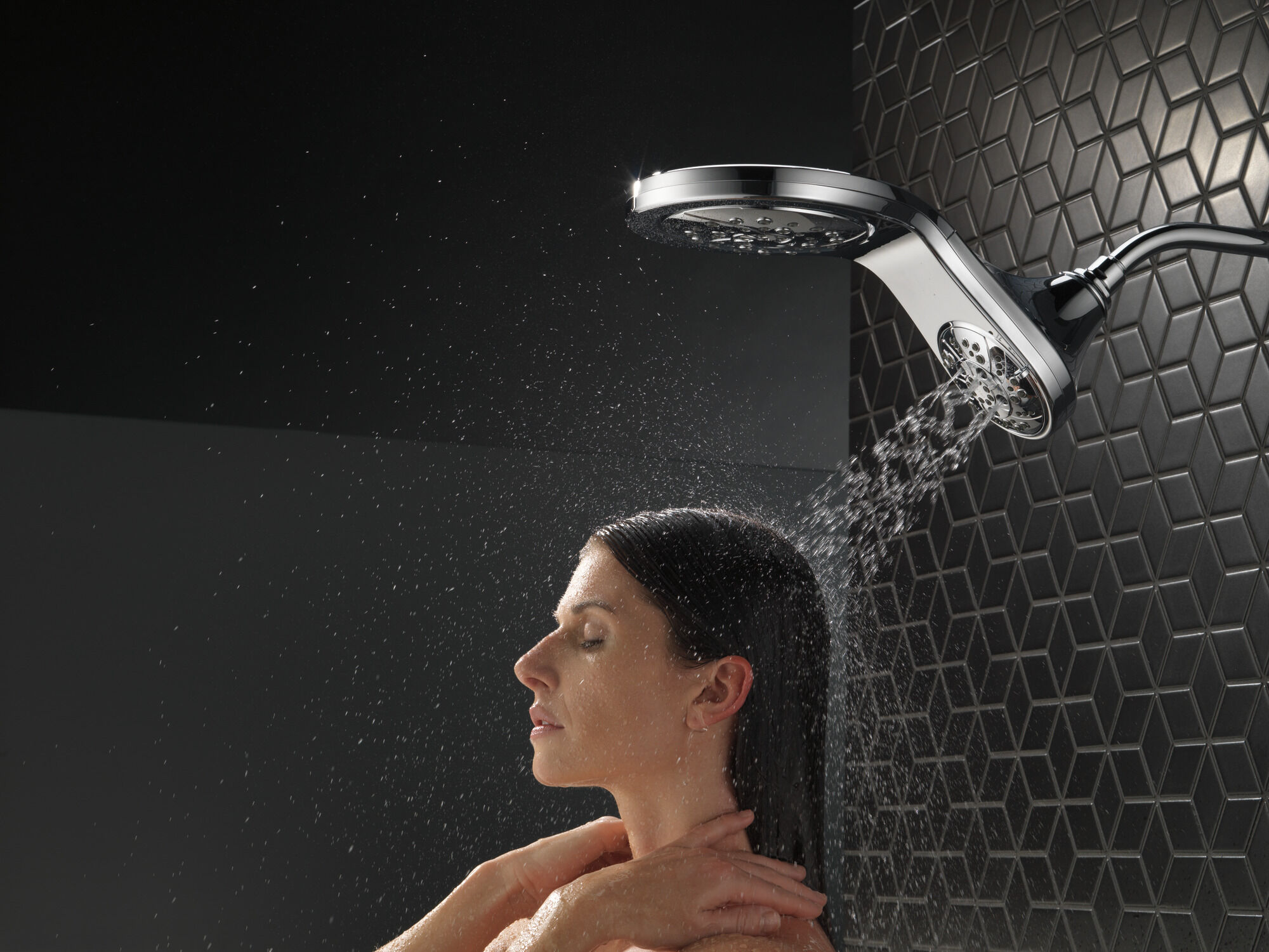 58581-PK HydroRain® H2Okinetic® In2ition® Душ два в одном с 5 настройками Delta Faucet Universal Showering Хром  - Вид №20