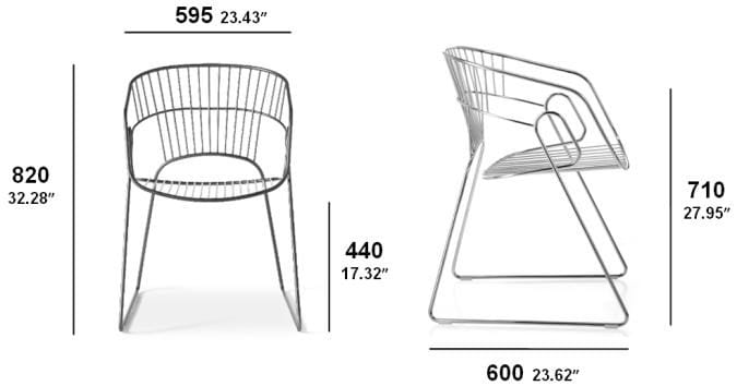 Стальной стул с подлокотниками SITIA JAPAN ARCH-00091205 - Вид №9