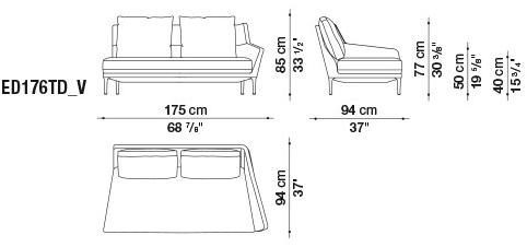 B&B Italia 2-местный тканевый диван Édouard EDOUARD sun-id-1510199 - Вид №5