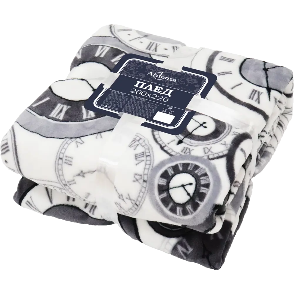 Плед Time 200x220 см микрофибра цвет серый Santreyd нет STLM-2120828