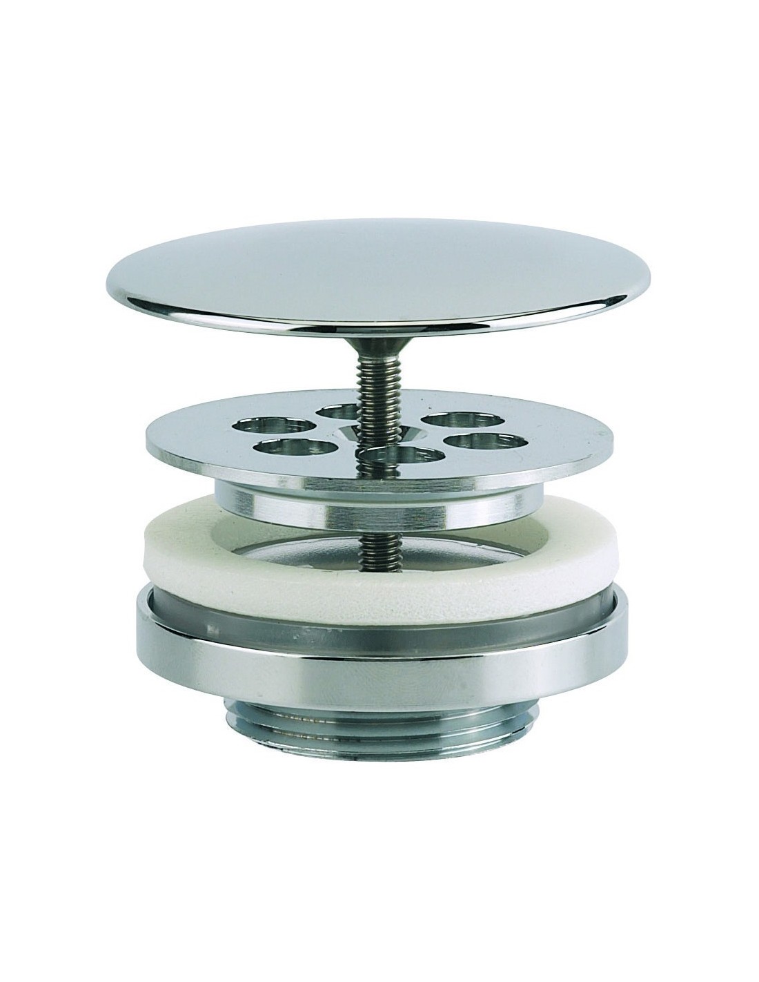 120000 000 00  Дизайнерский слив для умывальника, без протока, Д. 70 мм, зажим 9/55 мм Valentin Хром 