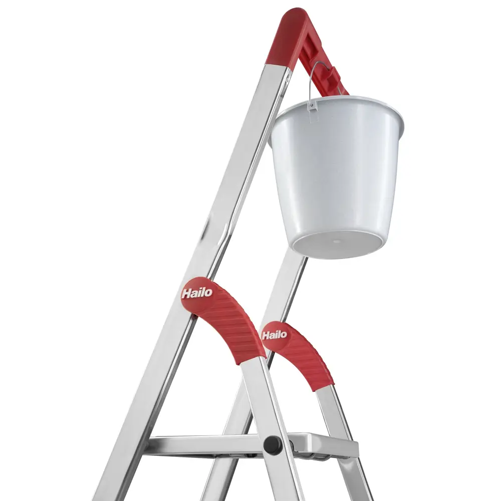 Стремянка алюминиевая с крючком Hailo 5 ступеней Santreyd STLM-2177683 - Вид №9