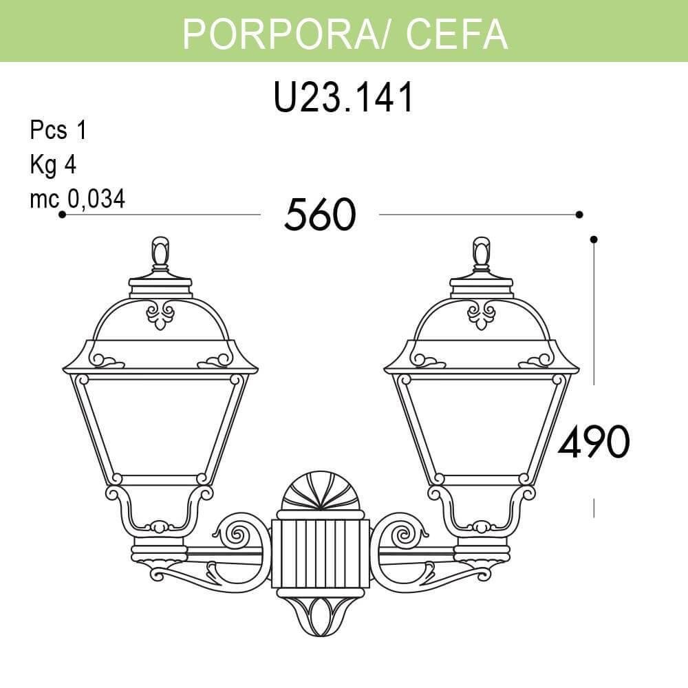 Уличный настенный светильник Fumagalli Porpora/Cefa U23.141.000.WXF1R FUMAGALLI ПОД СТАРИНУ, ФОНАРЬ 272152 Белый  - Вид №1