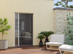 Низкая нижняя направляющая боковая прокрутка плиссированная противомоскитная сетка