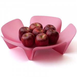 QL10041-PK Ваза для фруктов flower розовая Qualy